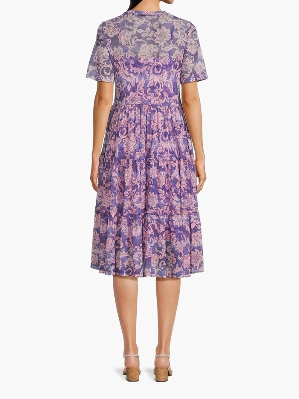 Johnny Was FLORENTINA MESH TIERED DRESS Small - Picture 4 of 13